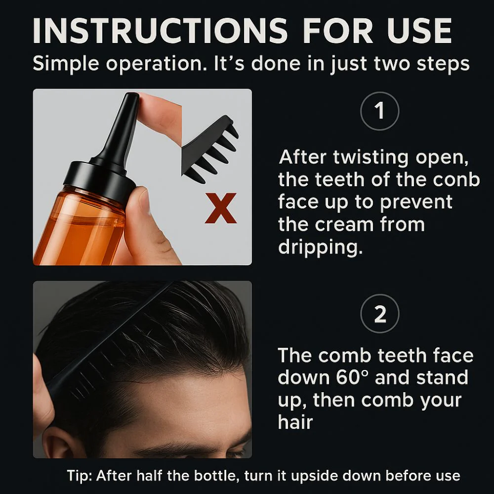 2-in-1 Hair Styling Gel and Comb - Non-Greasy Hold for Stunning Hair - Image 4