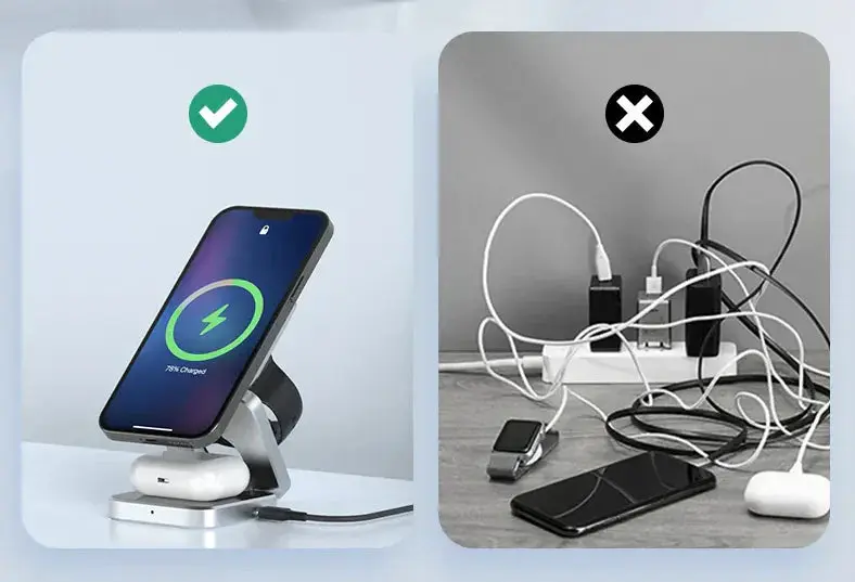 3-in-1 Wireless Charging Station for Phone and Watch - Image 2
