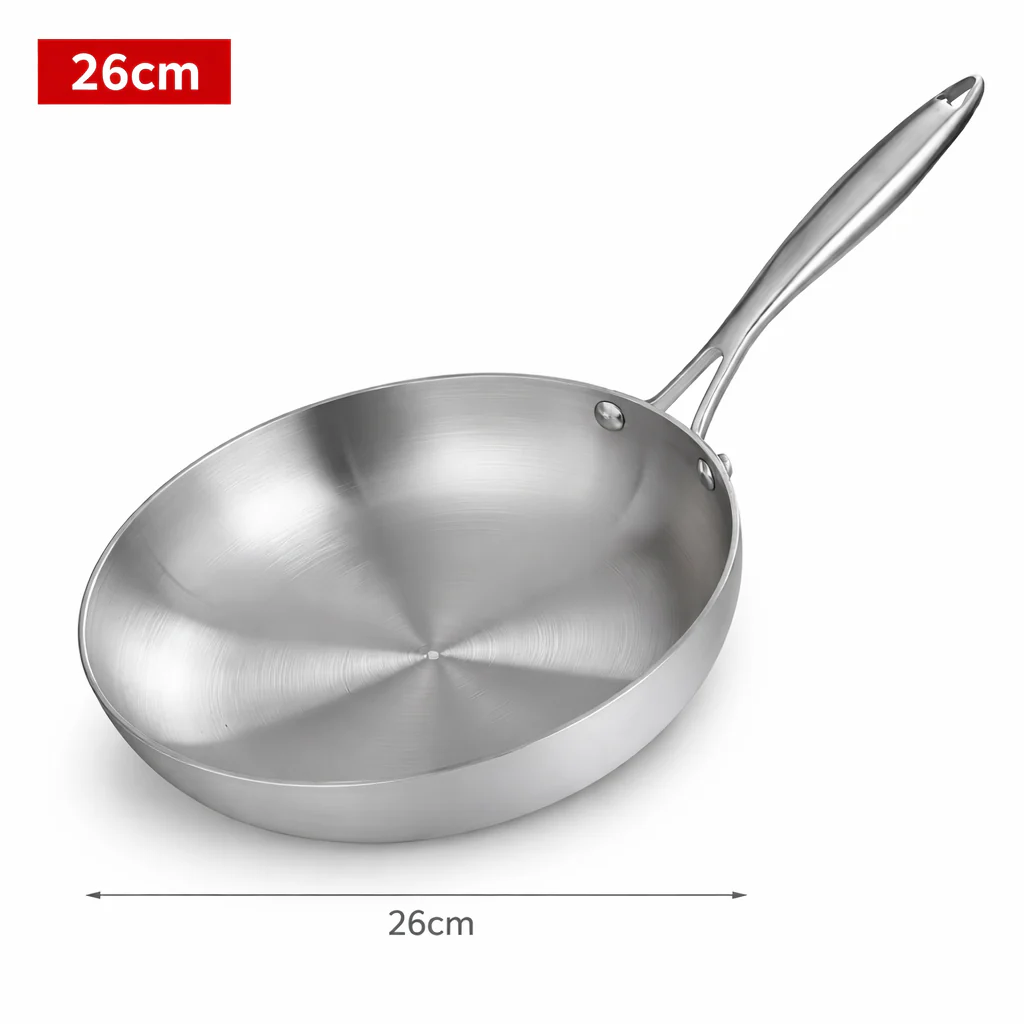 3-Piece Stainless Steel Frying Pan Set – Induction Compatible - Image 3