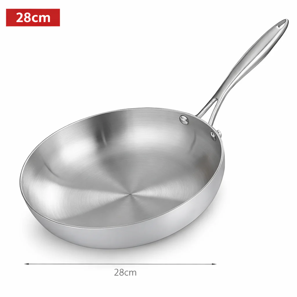 3-Piece Stainless Steel Frying Pan Set – Induction Compatible - Image 4