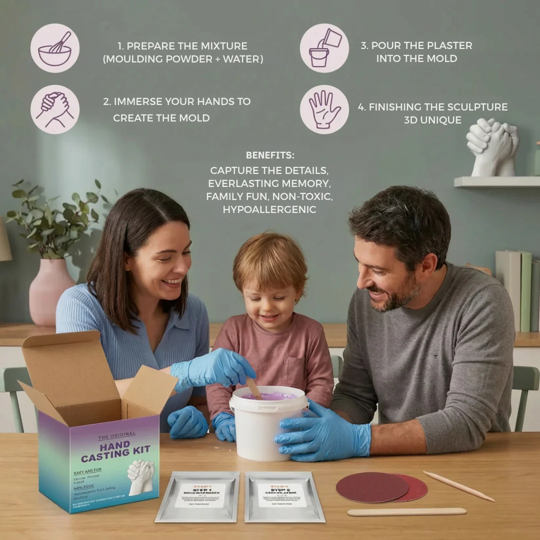 3D Handprint Plaster Kit – Tangible Memory Keepsake - Image 4