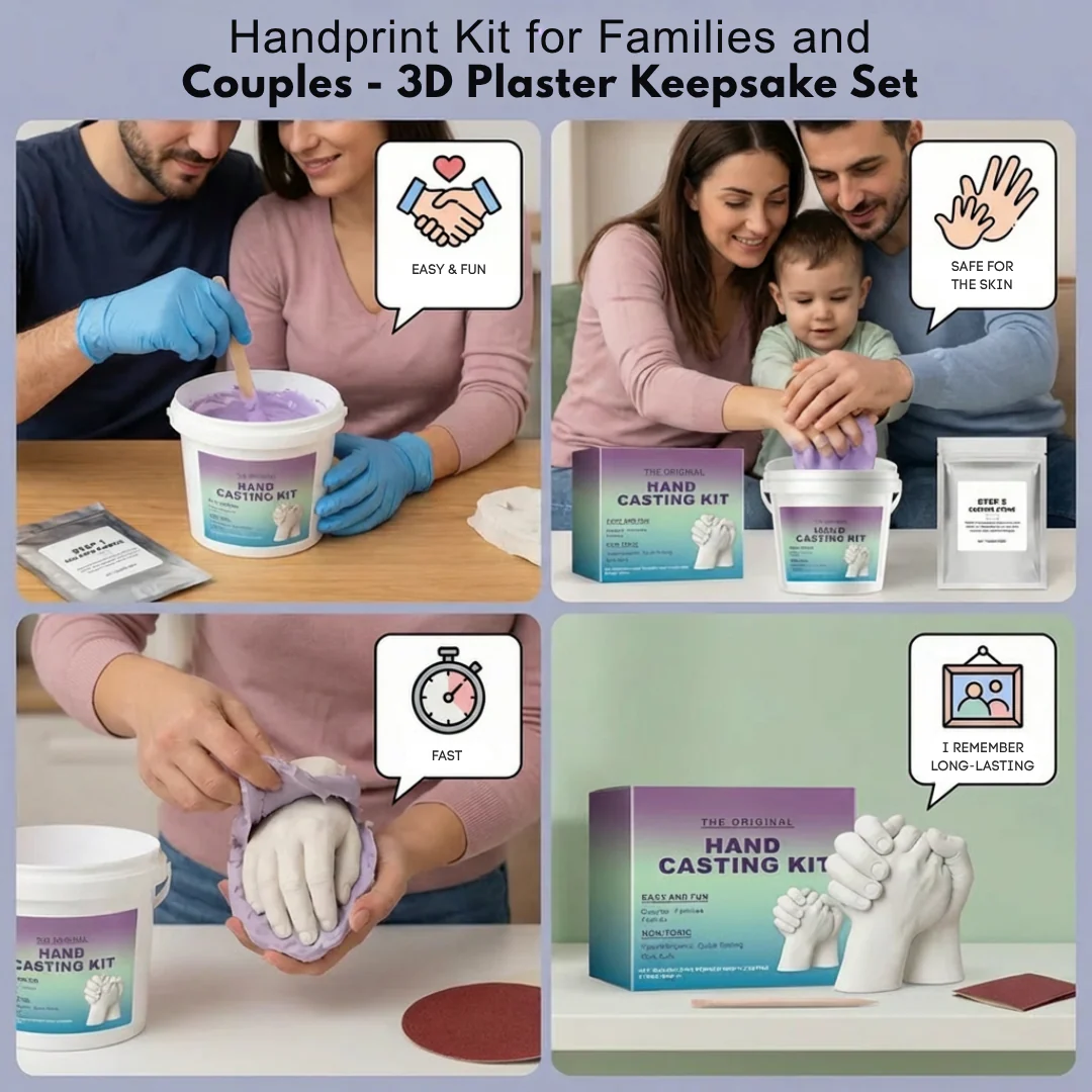 3D Handprint Plaster Kit – Tangible Memory Keepsake - Image 5