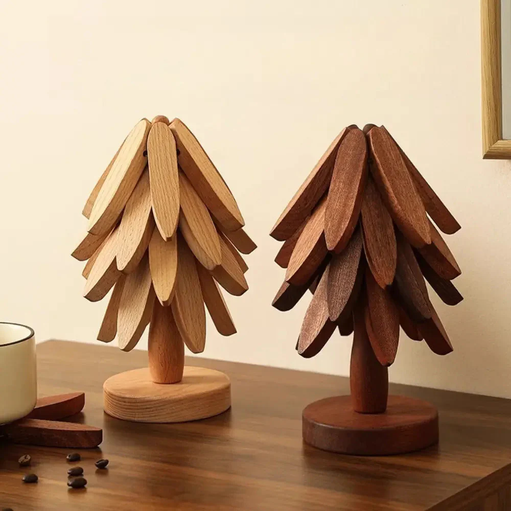4-Piece Bamboo Coaster Set - Image 4