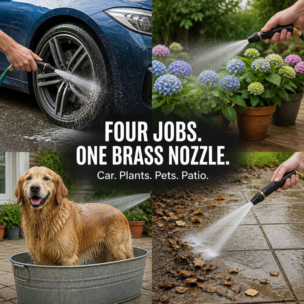 Adjustable heavy-duty garden hose nozzle - Jet cleaning nozzle - Image 4