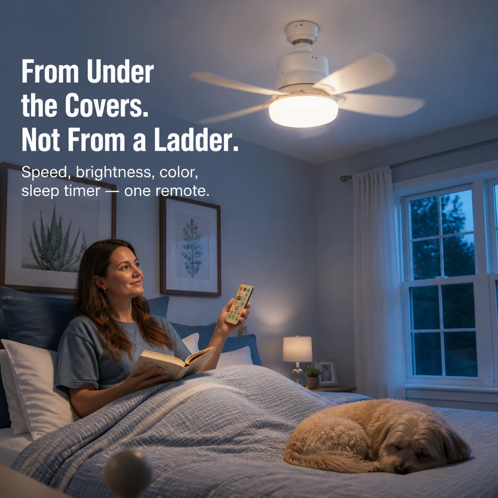 AirLume™ — Screw a Quiet Ceiling Fan + Bright LED Into Any Light Socket - Image 4