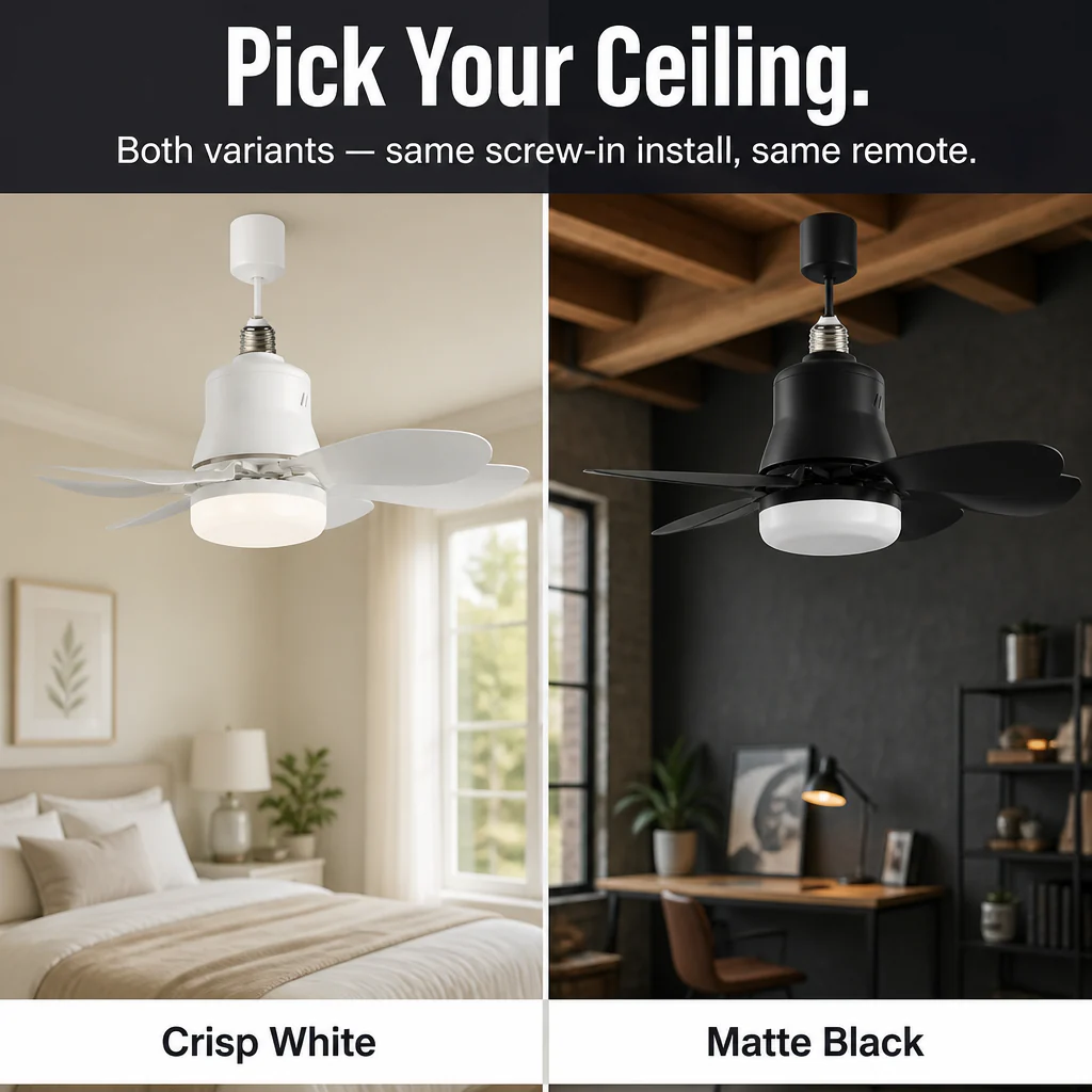AirLume™ — Screw a Quiet Ceiling Fan + Bright LED Into Any Light Socket - Image 8