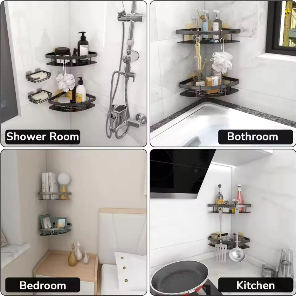 Aluminum Corner Shelf for Showers – Stylish and Space-Saving Solution - Image 4