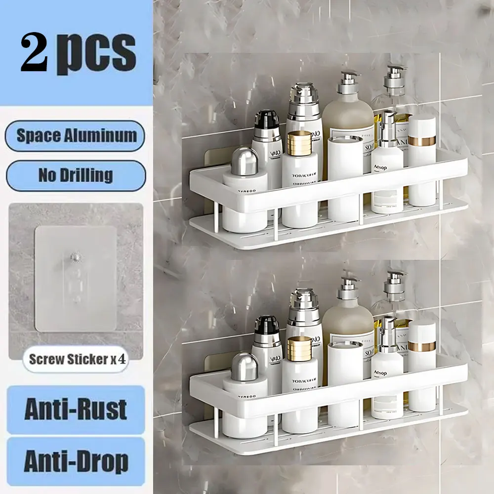 Aluminum Shower Shelf for Easy Installation Without Drilling - Image 14