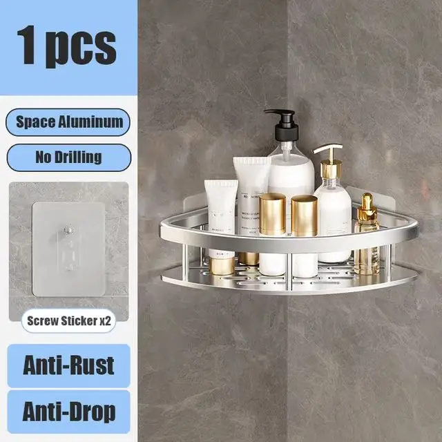 Aluminum Shower Shelf for Easy Installation Without Drilling - Image 21