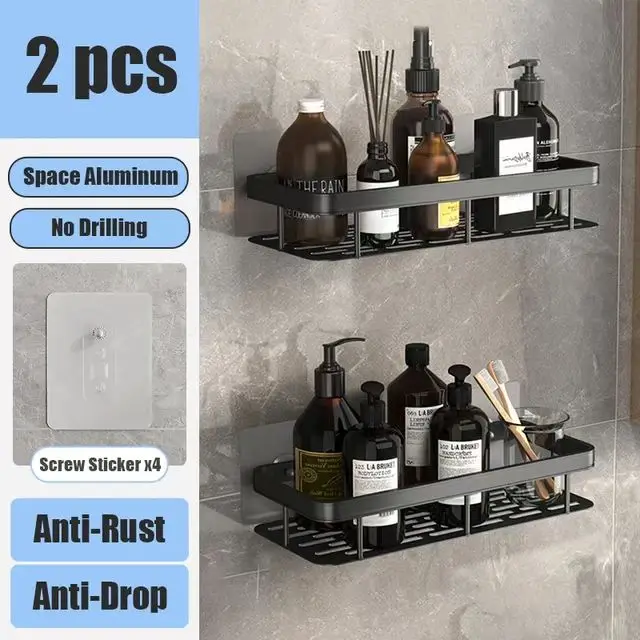 Aluminum Shower Shelf for Easy Installation Without Drilling - Image 7