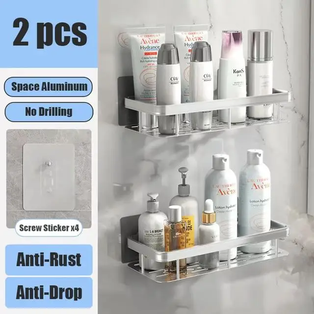 Aluminum Shower Shelf for Easy Installation Without Drilling - Image 8