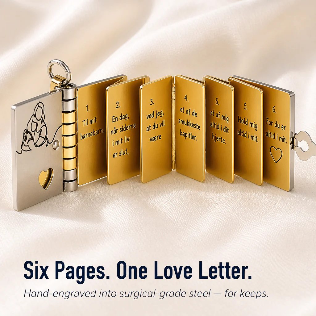 AmoriteBond™ — Open a Six-Page Book Pendant Engraved for Your Grandchild - Image 3