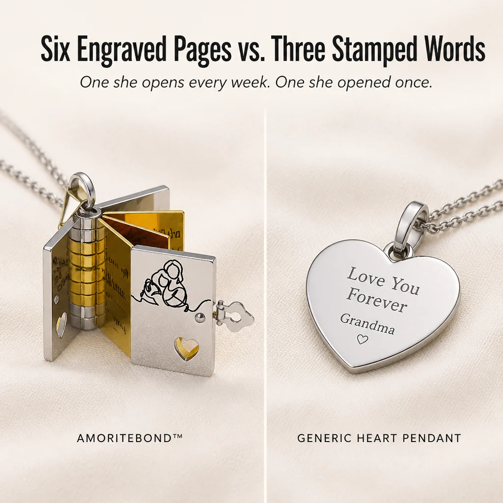 AmoriteBond™ — Open a Six-Page Book Pendant Engraved for Your Grandchild - Image 4