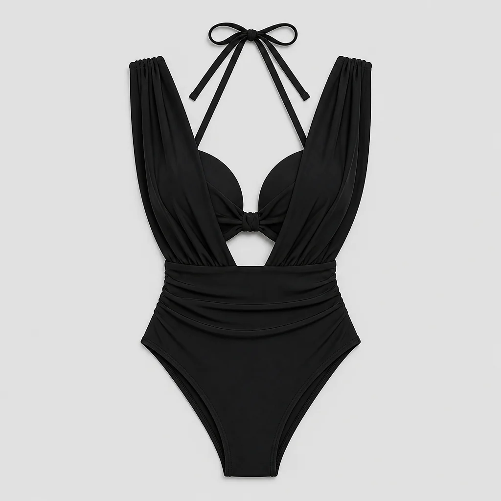 AquaSculpt™ – Sculpting Plunge One-Piece Swimsuit with Ruched Tummy Control - Image 7