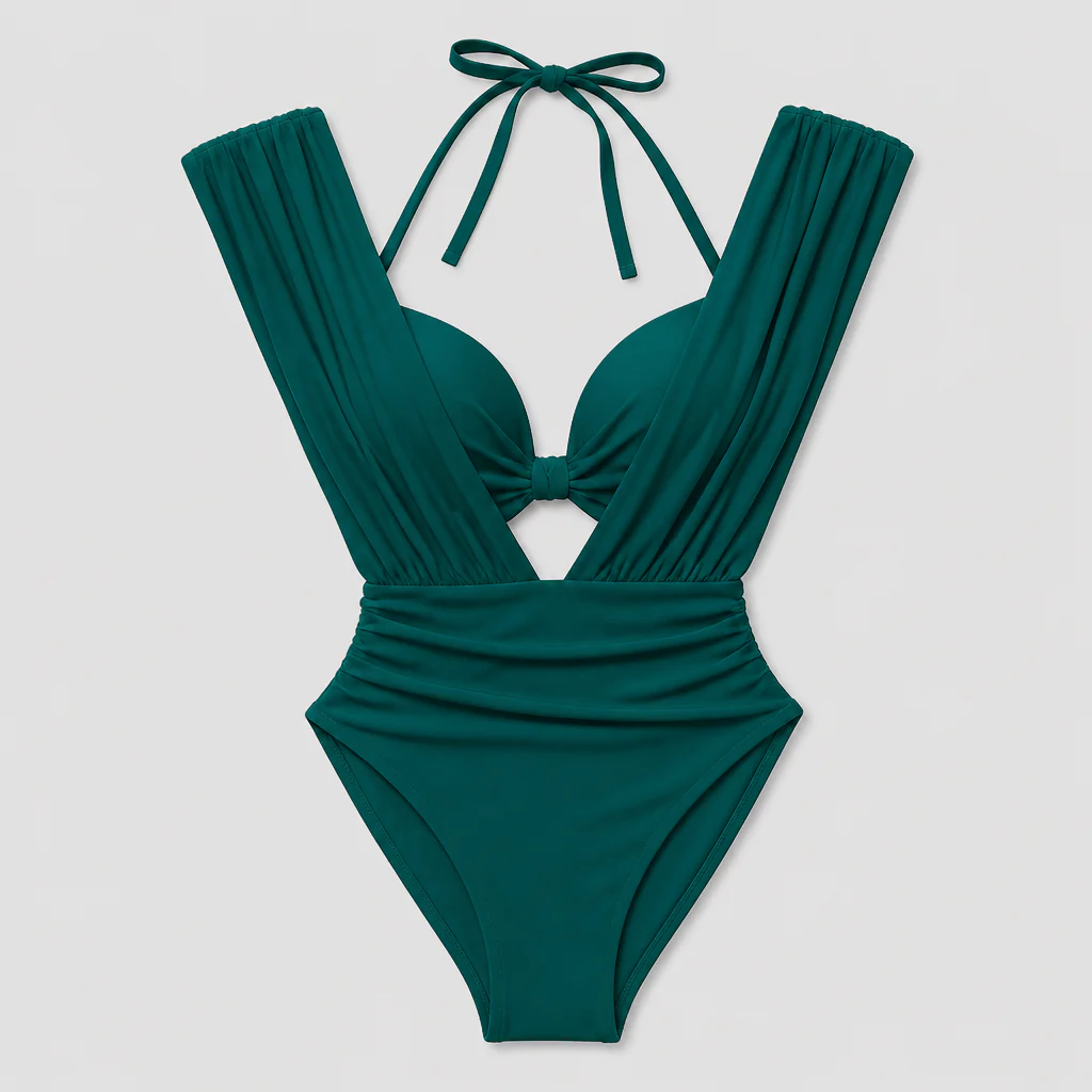 AquaSculpt™ – Sculpting Plunge One-Piece Swimsuit with Ruched Tummy Control - Image 9