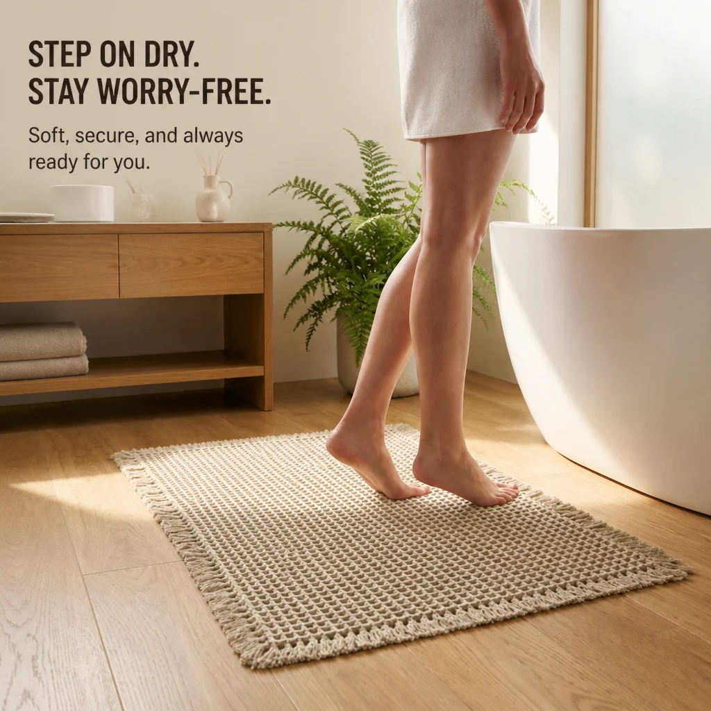AquaSilk™ Waffle Bath Mat — Step onto Instant Dryness and Cozy Safety Every Time - Image 2