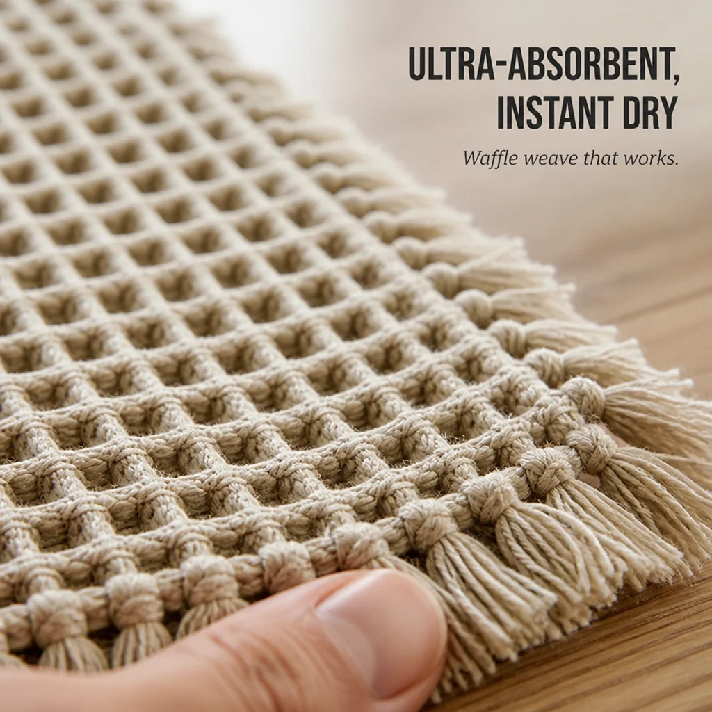 AquaSilk™ Waffle Bath Mat — Step onto Instant Dryness and Cozy Safety Every Time - Image 4
