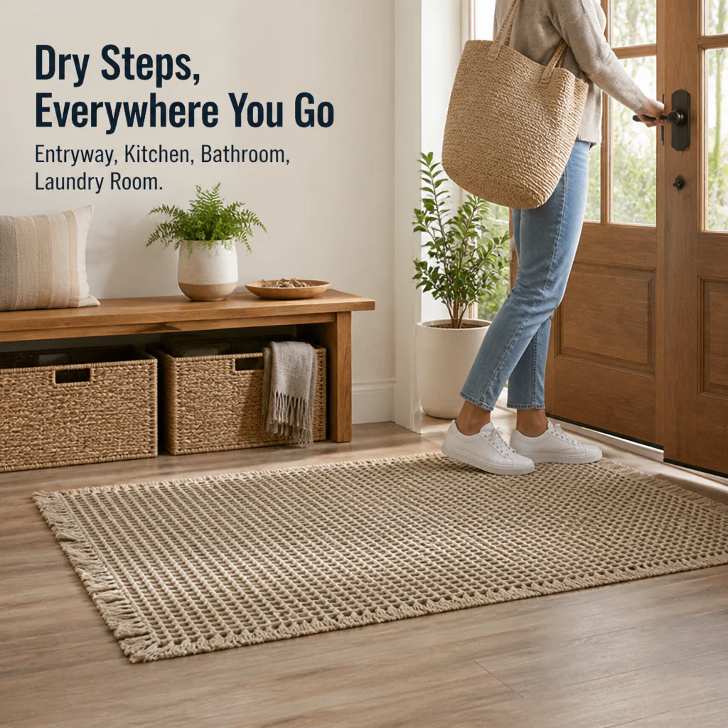 AquaSilk™ Waffle Bath Mat — Step onto Instant Dryness and Cozy Safety Every Time - Image 5