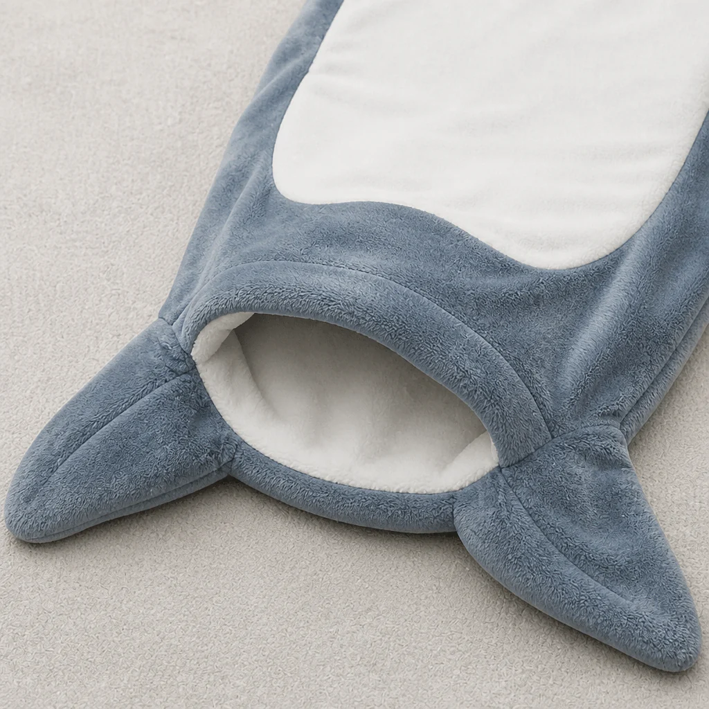 AquaSnug™ – Hooded Shark Flannel Sleeping-Bag Blanket - Image 7