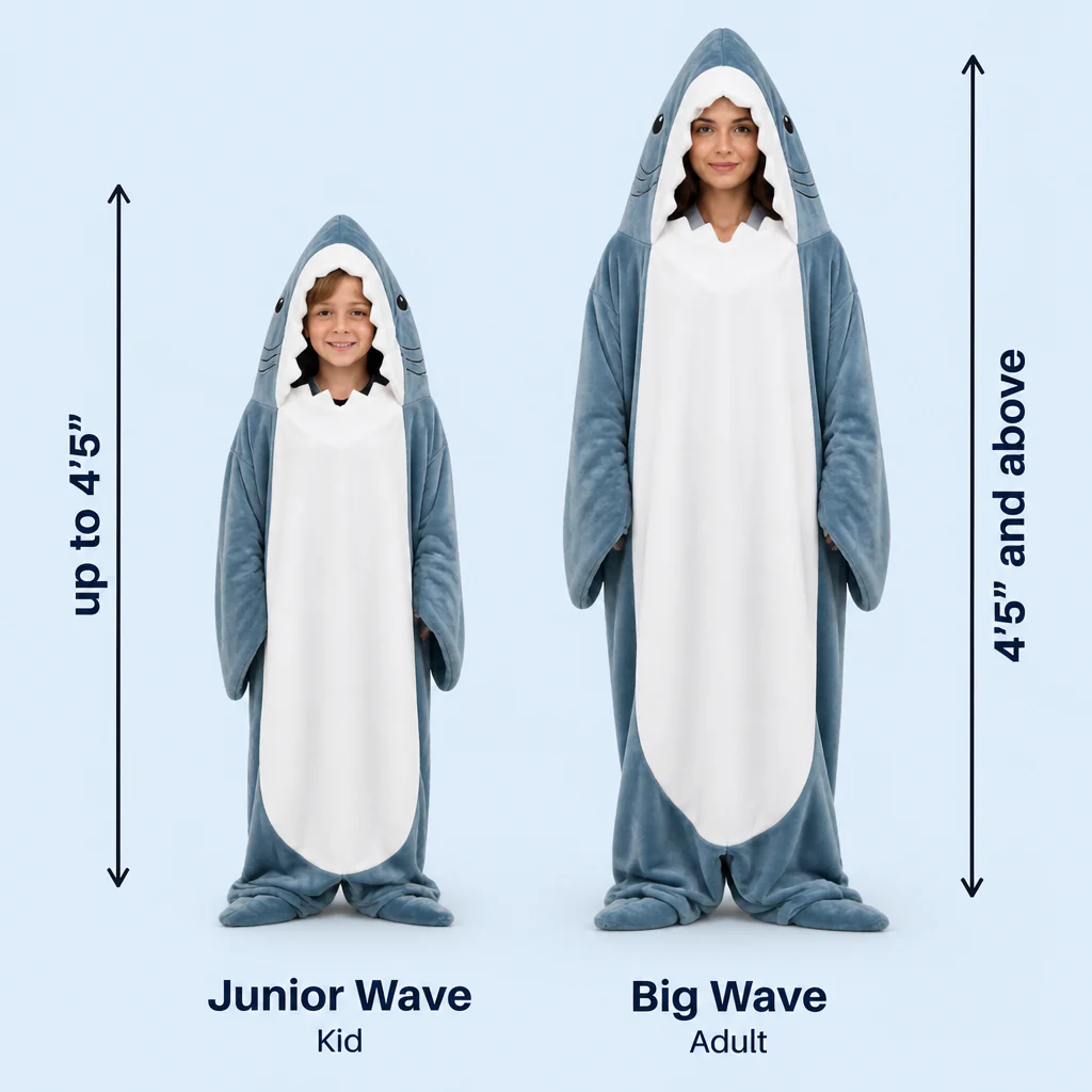 AquaSnug™ – Hooded Shark Flannel Sleeping-Bag Blanket - Image 8