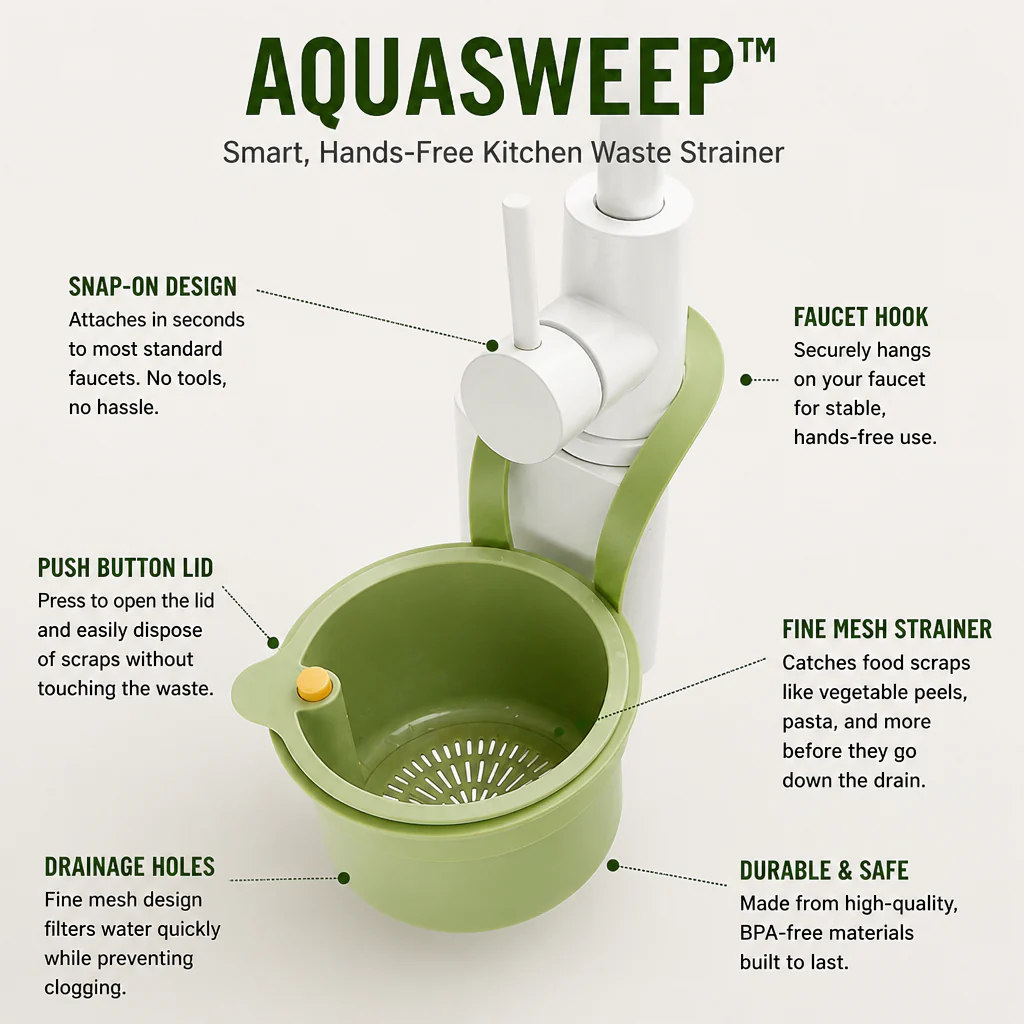 AquaSweep™ — Snap On, Stop Clogs, and Toss Scraps Without Lifting a Finger - Image 8
