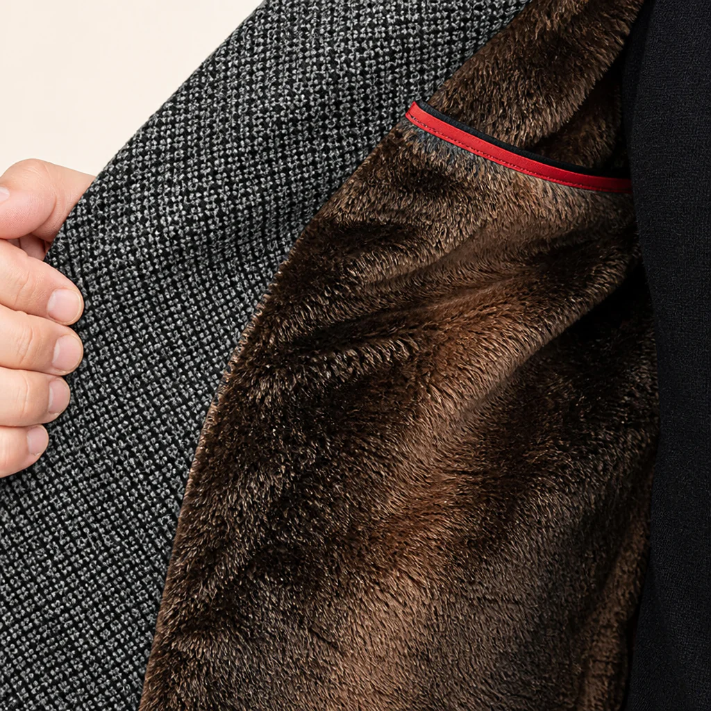 ArcticForge™ – Textured Stand-Collar Fleece-Lined Winter Coat - Image 5