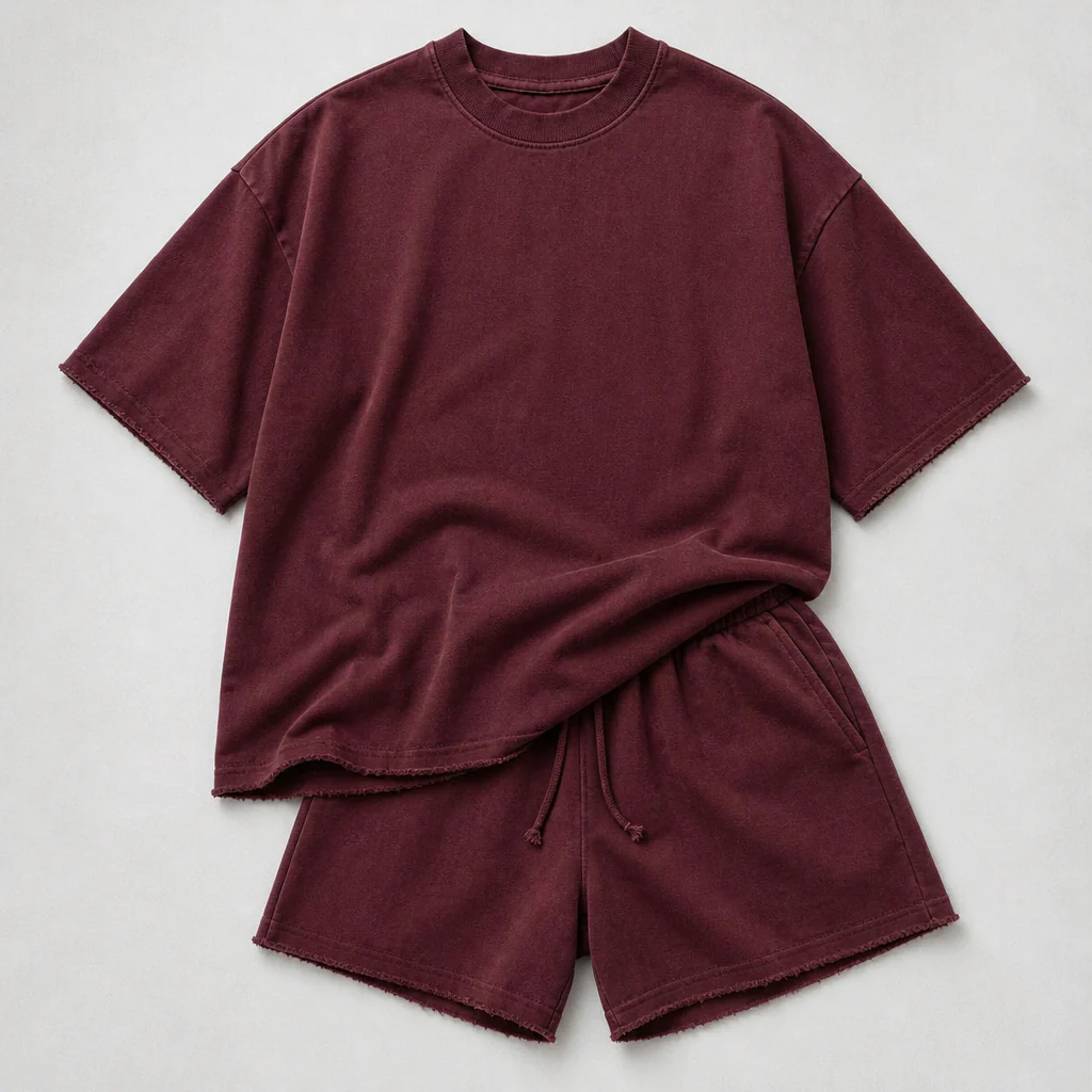 ArdentFlex™ – Relaxed Oversized Raw-Edge Tee & Shorts Set - Image 14