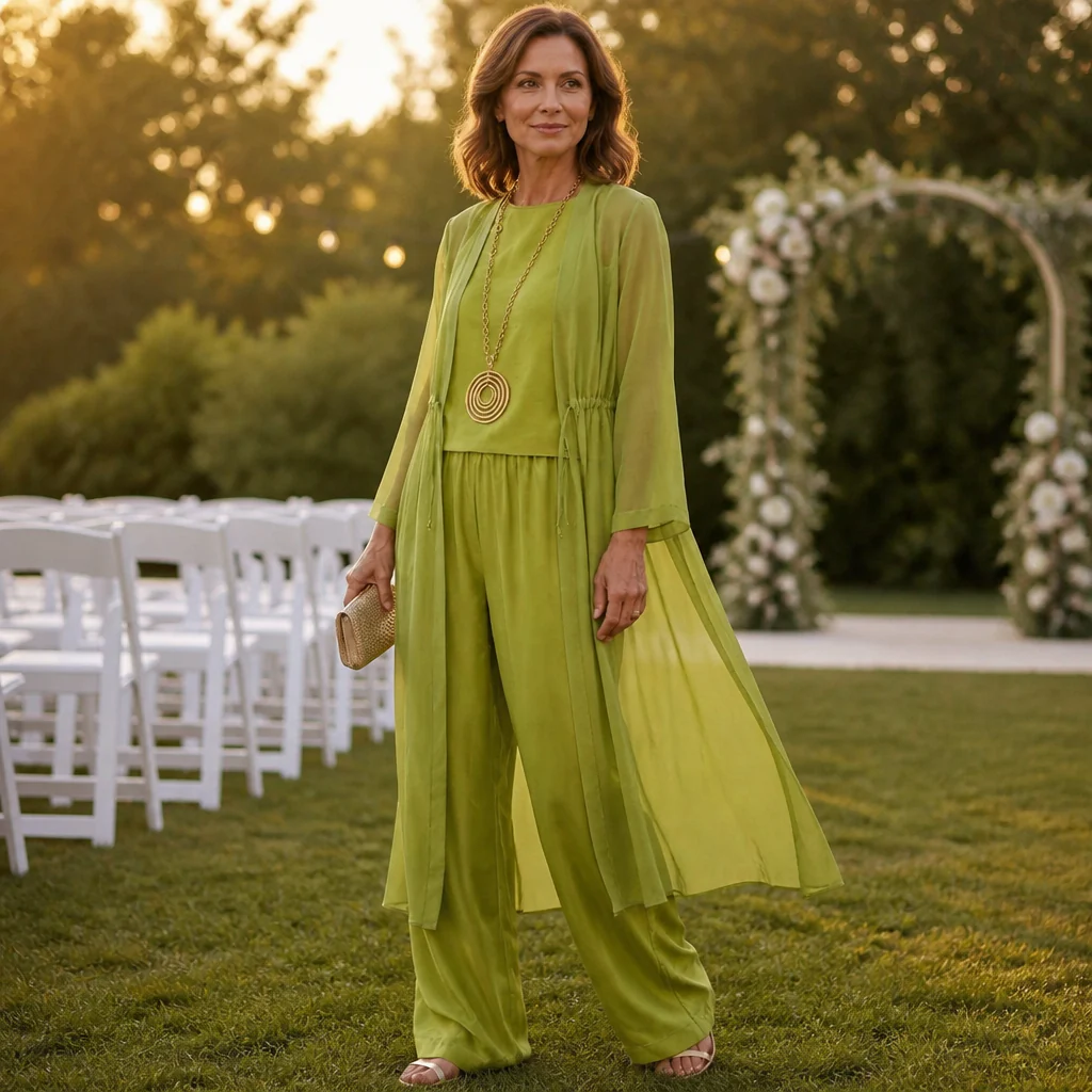 AristaLuxe™ – Flowing Three-Piece Wide-Leg Pant Set with Sheer Chiffon Duster