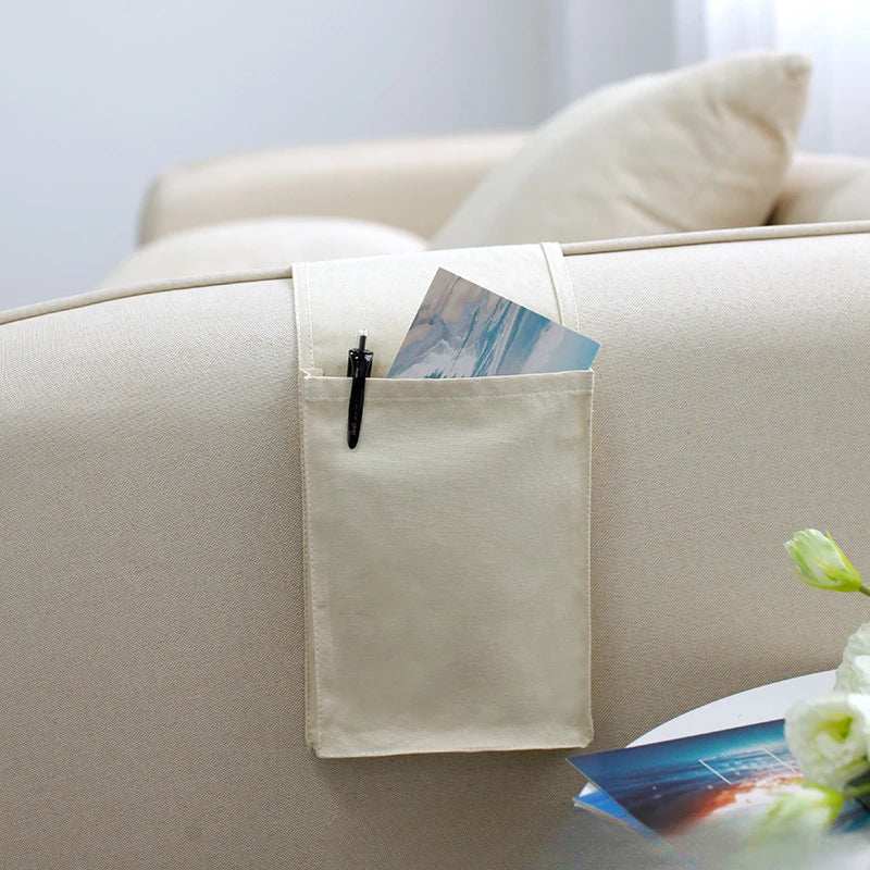 Bedside Organizer in Cotton-Linen with Multiple Compartments - Image 3