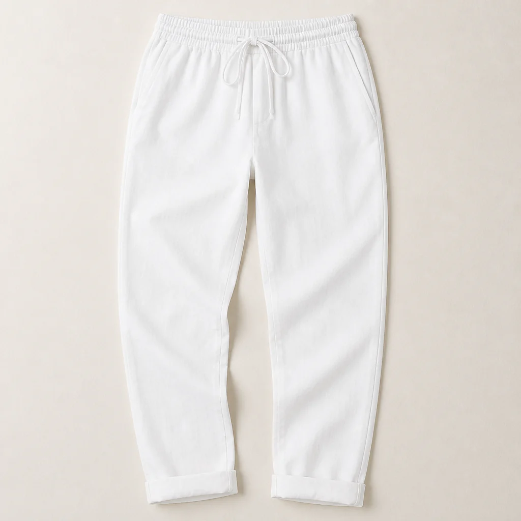 BellaSilk™ – Relaxed Cotton-Linen Tapered Pants with Drawstring Waist - Image 10