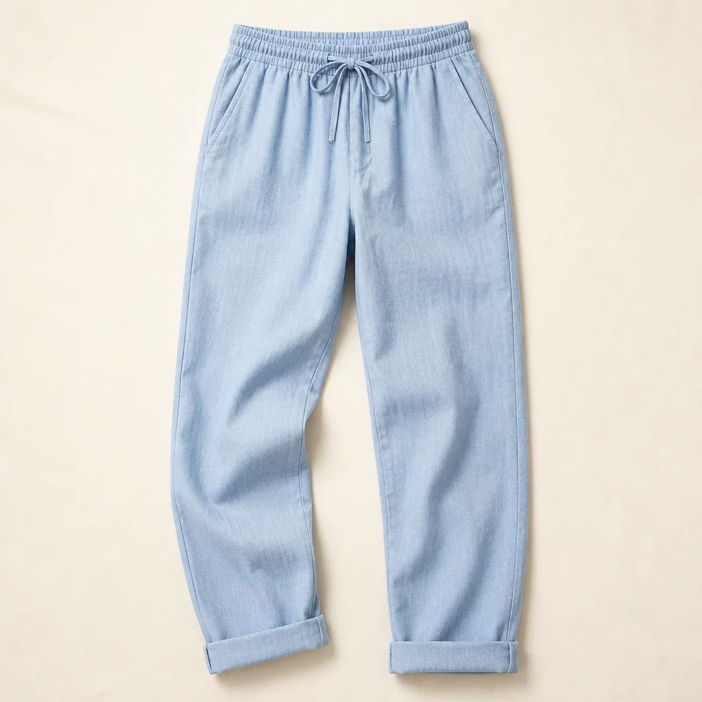 BellaSilk™ – Relaxed Cotton-Linen Tapered Pants with Drawstring Waist - Image 11