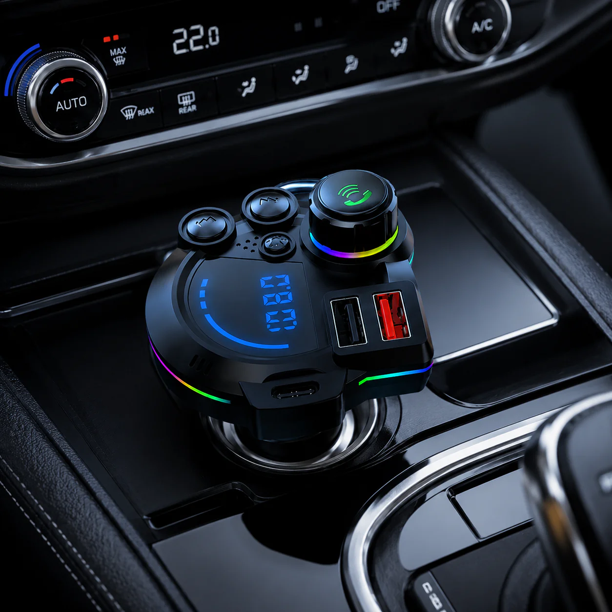 Bluetooth 5.3 FM Transmitter for Car with Dual USB Ports - Image 2