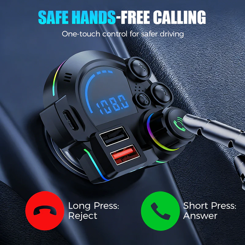 Bluetooth 5.3 FM Transmitter for Car with Dual USB Ports - Image 5