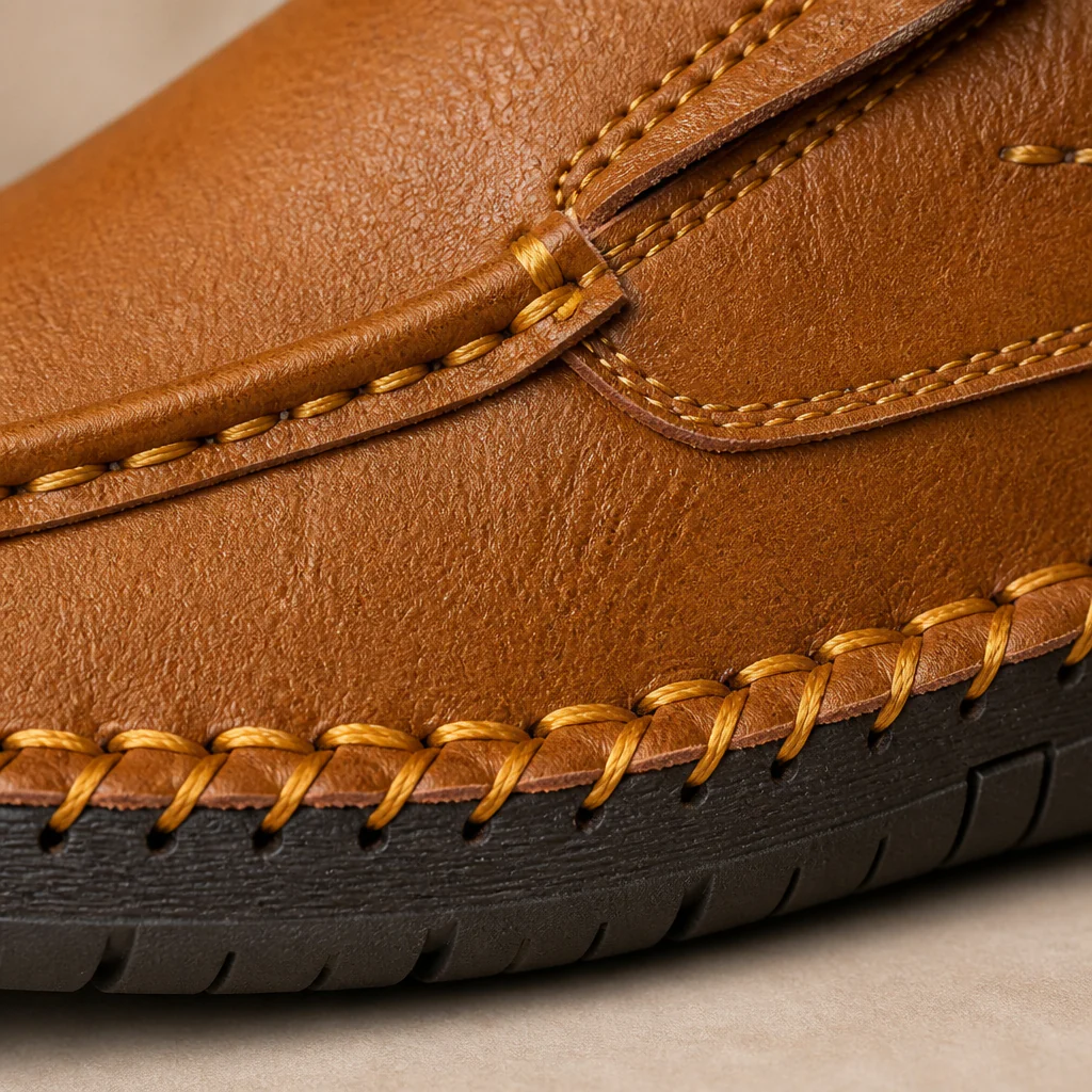 Bravaro™ – Hand-Stitched Slip-On Leather Loafers with Cushioned Sole - Image 4