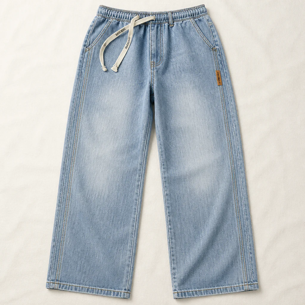 BrezeLane™ – Breathable Drawstring Loose Straight Summer Jeans - Image 3