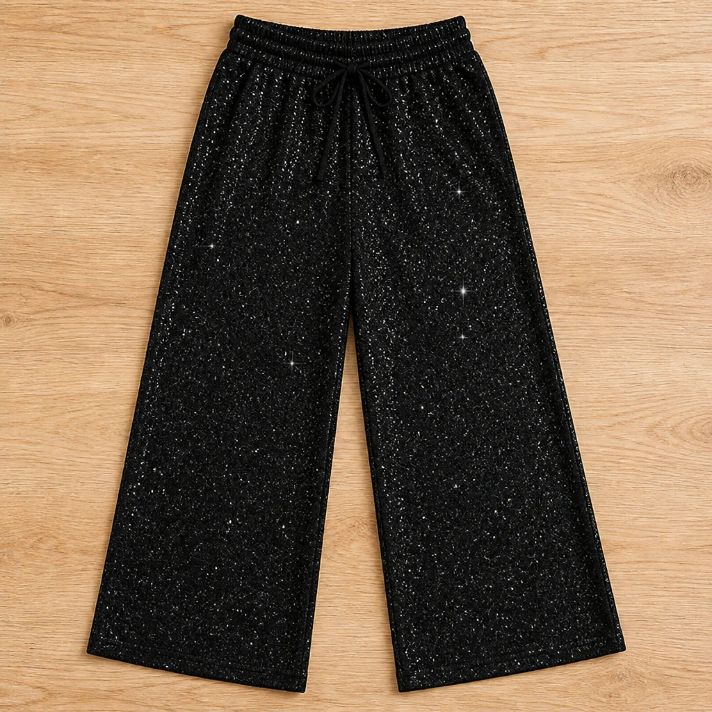 Brillique™ – Sparkling Wide-Leg Sequin Pants with Elastic Drawstring Waist - Image 9