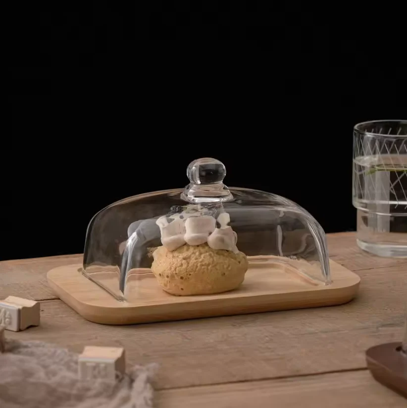 Butter Container with Glass Lid and Wooden Base - Image 6