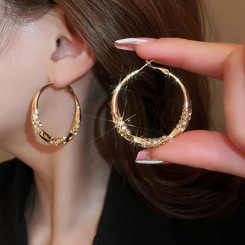 Buy One Get One Free | Timeless Hoop Earrings with Sparkling Zirconia - Image 2