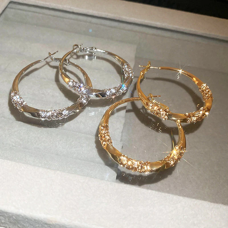 Buy One Get One Free | Timeless Hoop Earrings with Sparkling Zirconia - Image 6