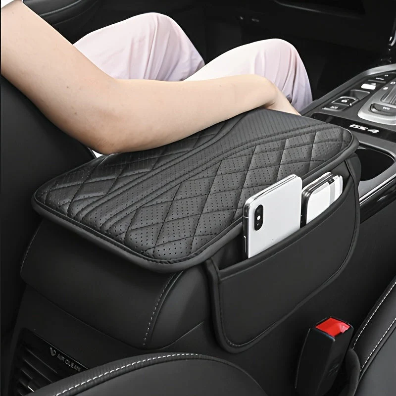 Car Armrest Organizer in PU Leather with Pockets - Image 2