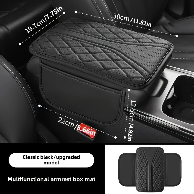 Car Armrest Organizer in PU Leather with Pockets - Image 3
