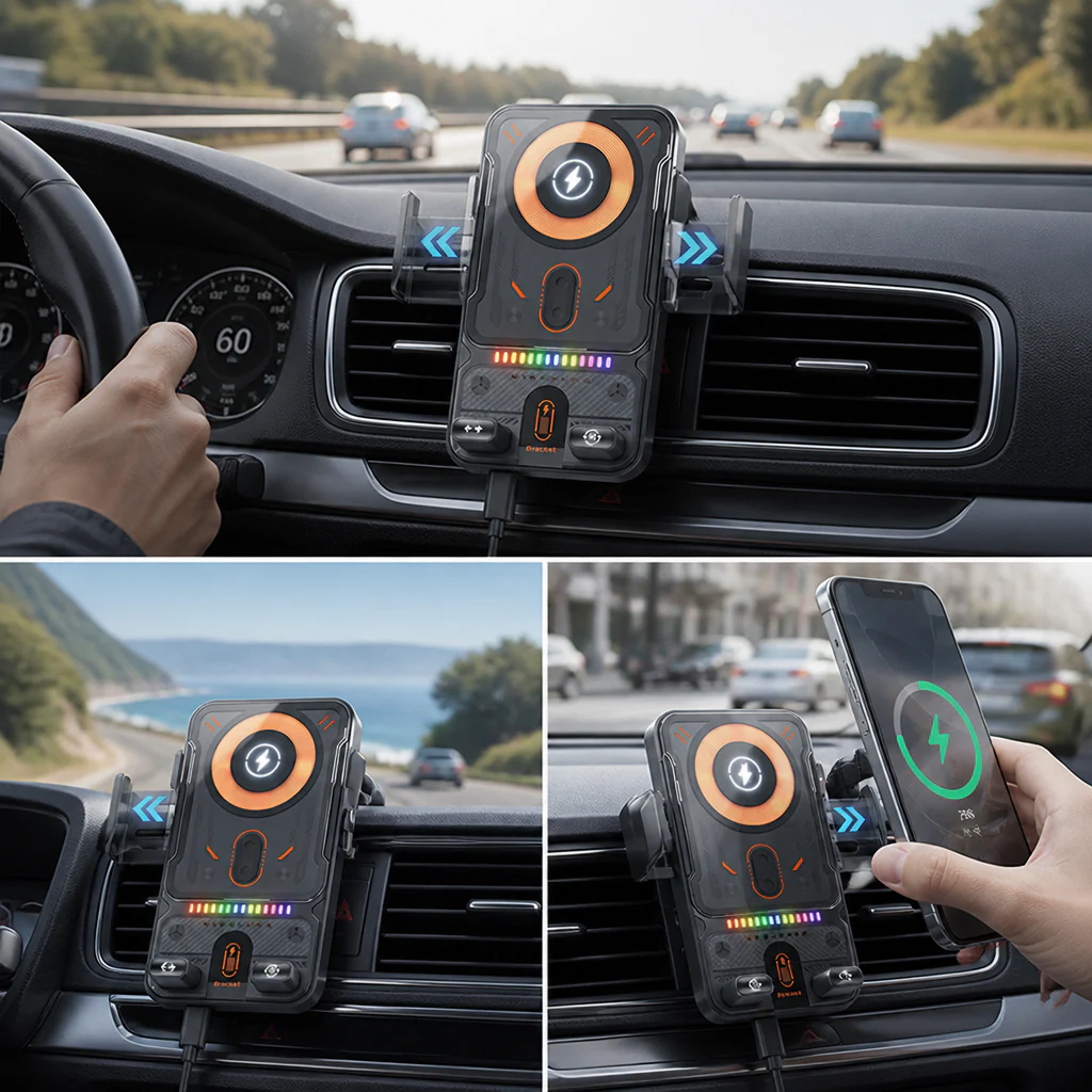 ChargeCruze™ — Grip, Charge & Drive Hands-Free with 15W Auto-Clamp Power - Image 6