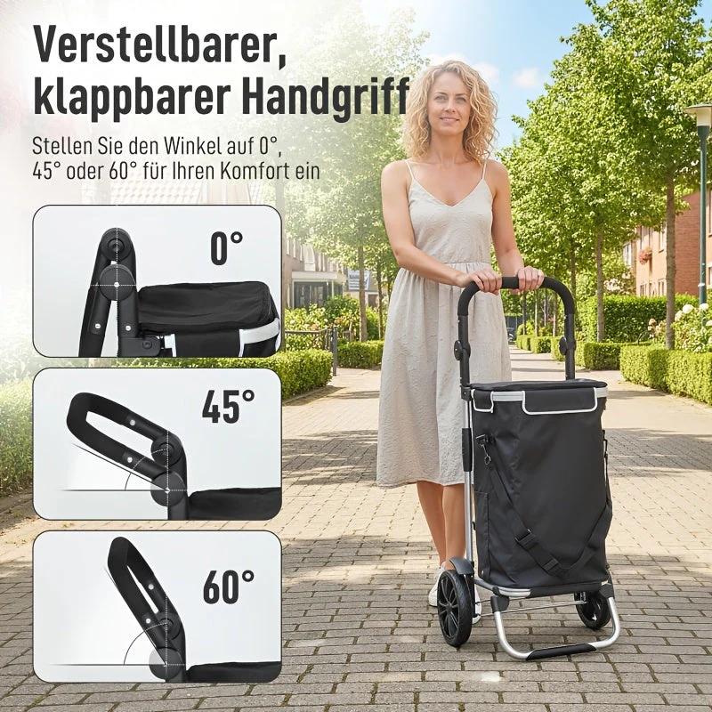 Collapsible 3-in-1 Shopping Cart with Cooler Compartment - Image 10