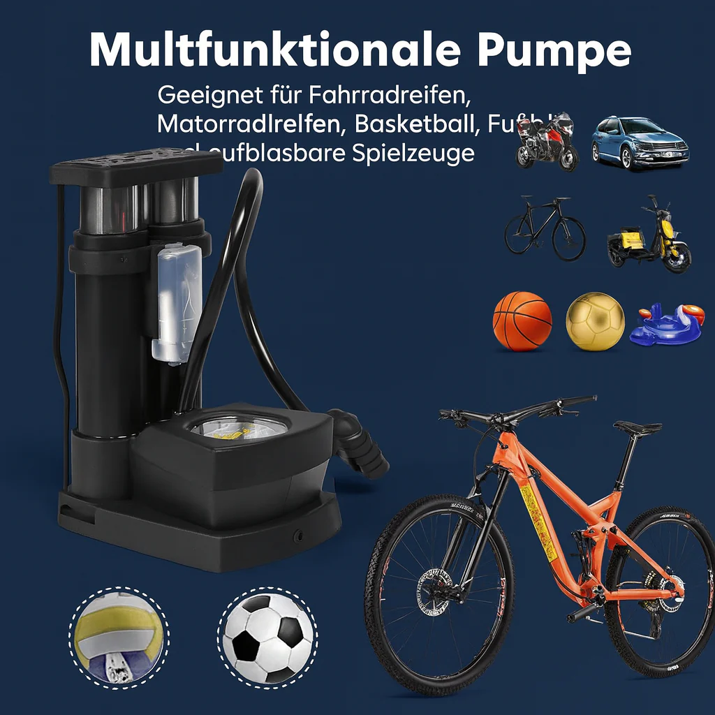 Compact Foot Pump with High Pressure & Pressure Gauge - Image 4