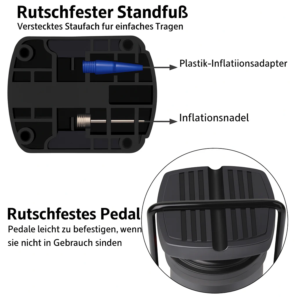 Compact Foot Pump with High Pressure & Pressure Gauge - Image 6
