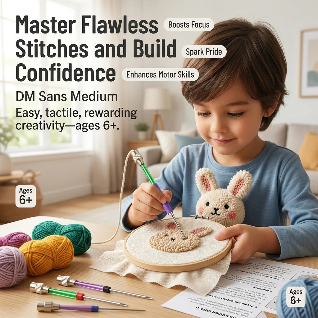 CraftAura™ — Hand Your Kid a Punch Needle Craft They Actually Finish | Ages 6+ - Image 4