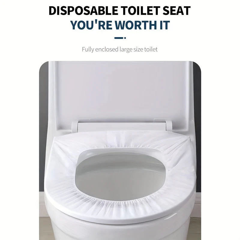 Disposable Toilet Seat Covers with Elastic Band - 50/100 Pieces - Image 2