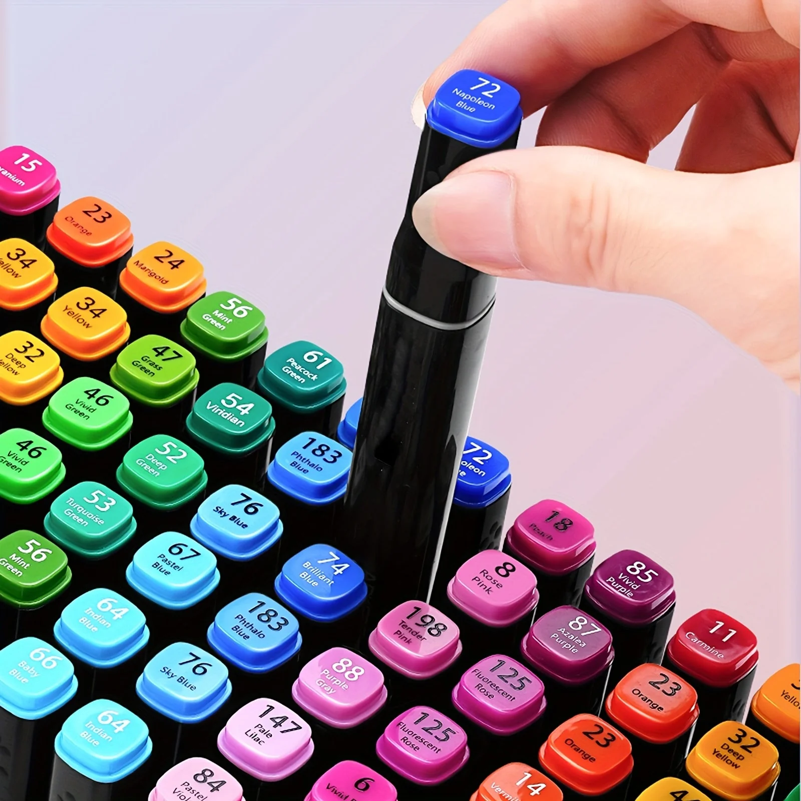 Double-Sided Alcohol Marker Set with 168 Colors - Image 2
