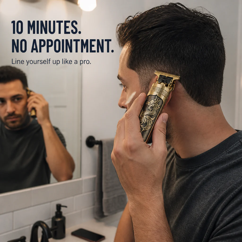 EdgeCraft™ Vintage T-Blade Trimmer — Line Up Fades & Edges Like a Pro Barber - Image 4