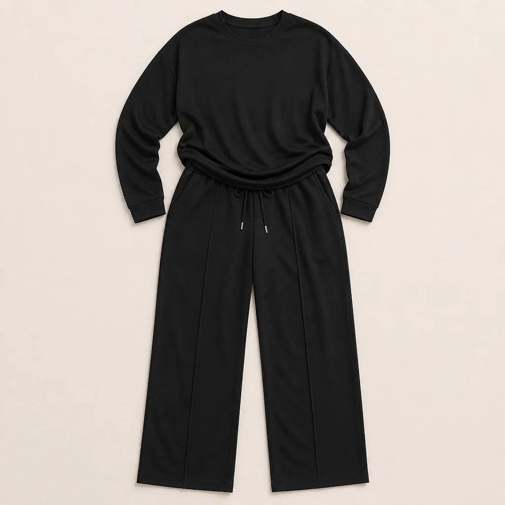ElysianEase™ – Relaxed Long Sleeve Top & Wide-Leg Pants Set - Image 8
